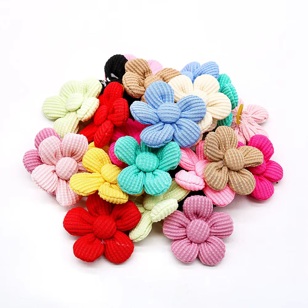 10PCS Spring Dog Bows for Puppy Cat Flower Bowknot Rubber Bands for Dogs Fashion Dog Hair Accessories Dog Grooming Accesories