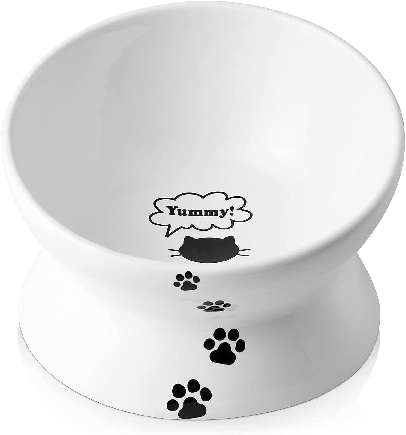 Elevated Cat Food Bowl, Raised Pet Food and Water Bowl for Cat and Small Dog, Tilted Ceramic Water Bowl No Spill,15Oz, Dishwasher Safe