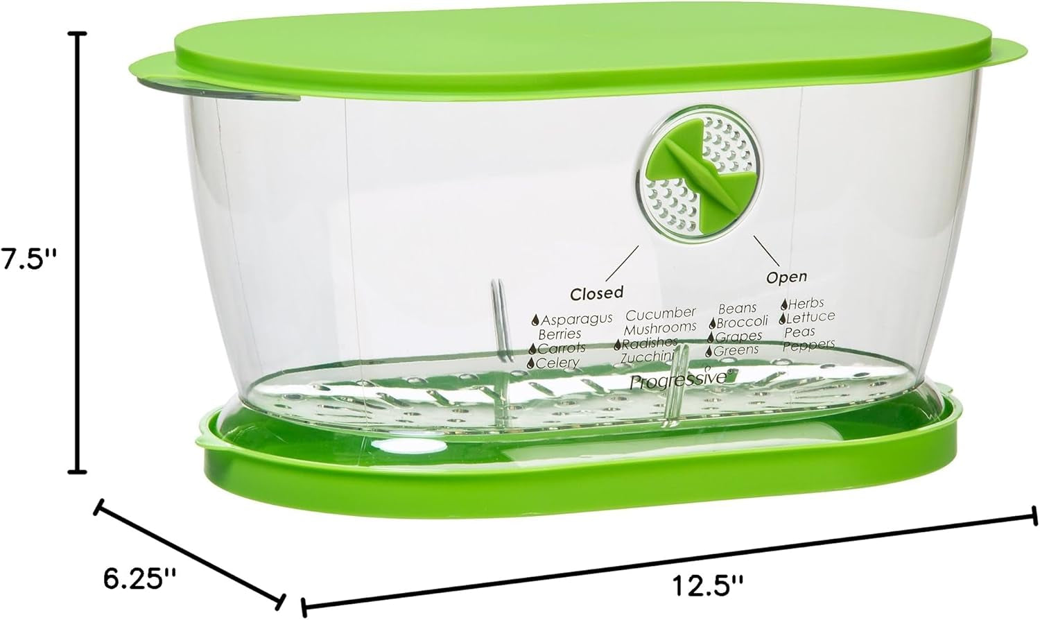 Prep Solutions by Progressive Lettuce Keeper Produce Storage Container, 4.7 Quarts, Green (LKS-06)