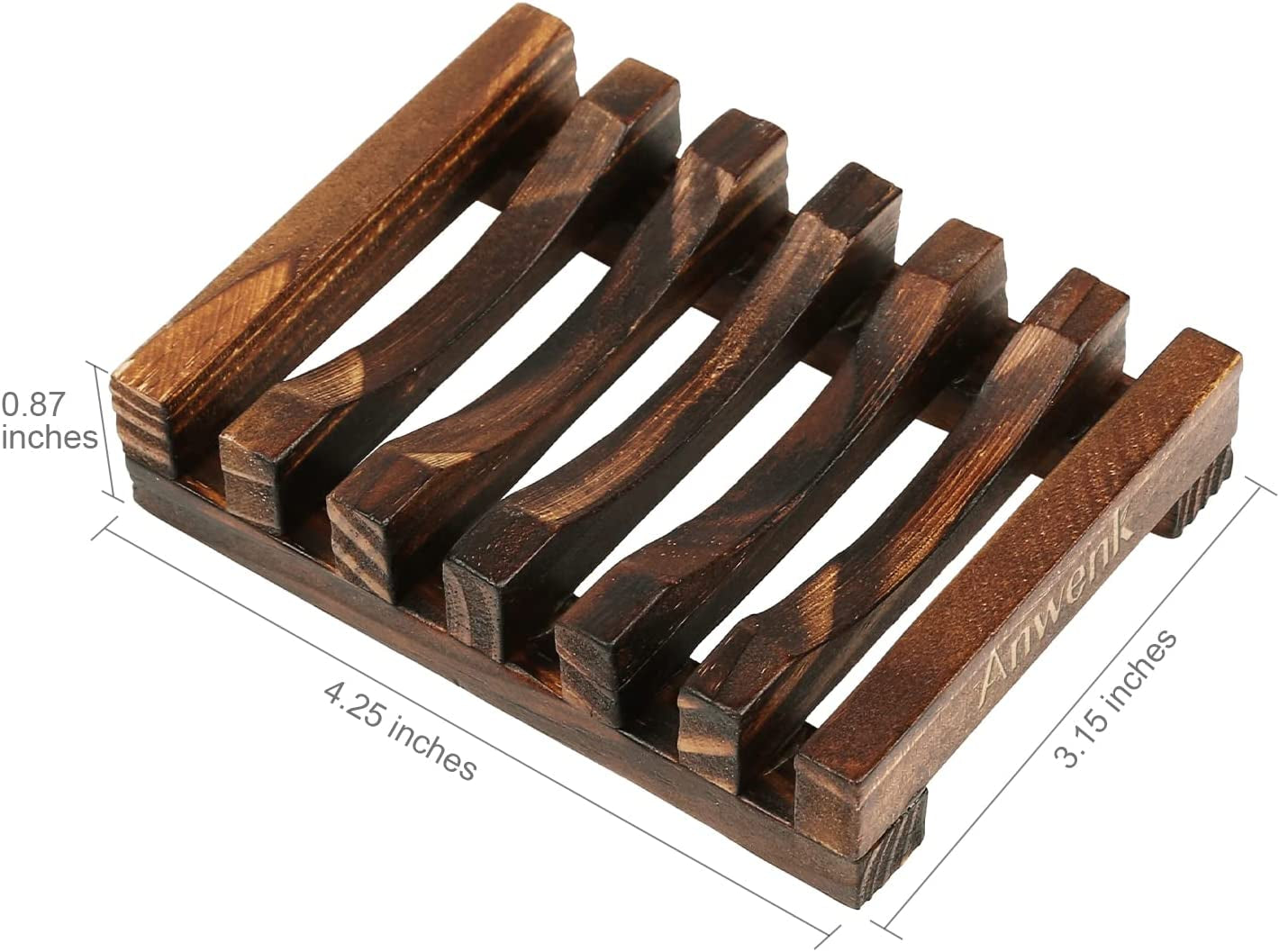 Handcrafted Wooden Soap Dish and Drainer for Bathroom and Shower Use (1 Pack)