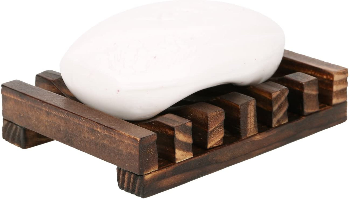 Handcrafted Wooden Soap Dish and Drainer for Bathroom and Shower Use (1 Pack)
