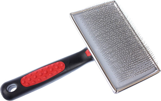 Professional Soft Flat Slicker Brush with Coated Pin Tips, Large/X-Large for Grooming Experts