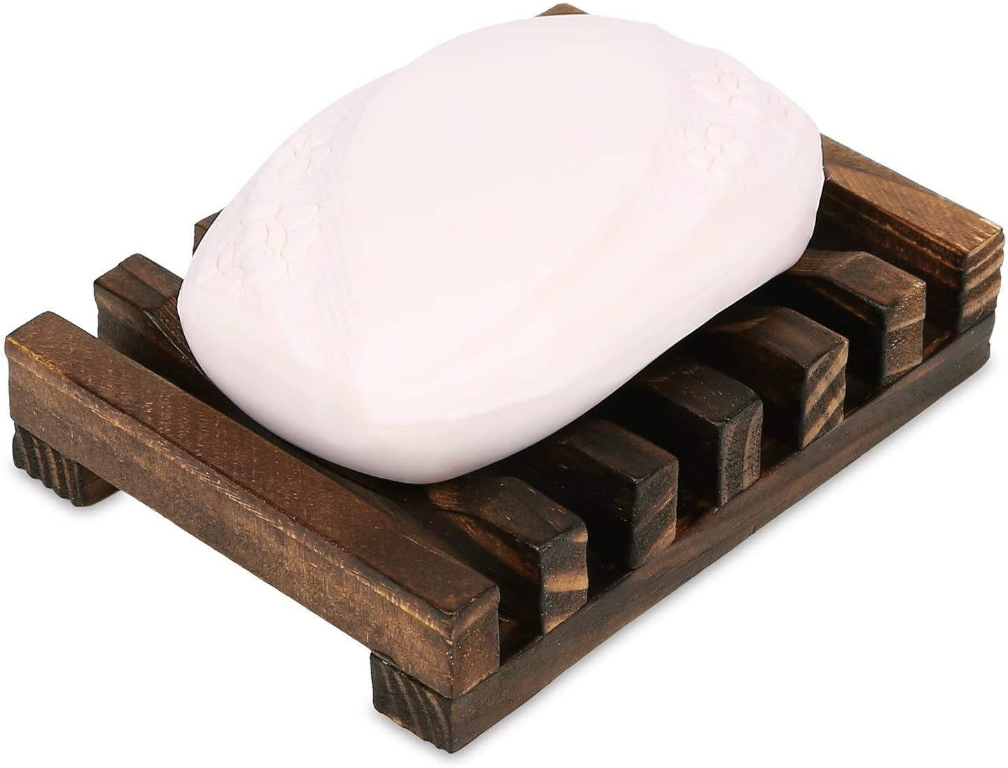 Handcrafted Wooden Soap Dish and Drainer for Bathroom and Shower Use (1 Pack)