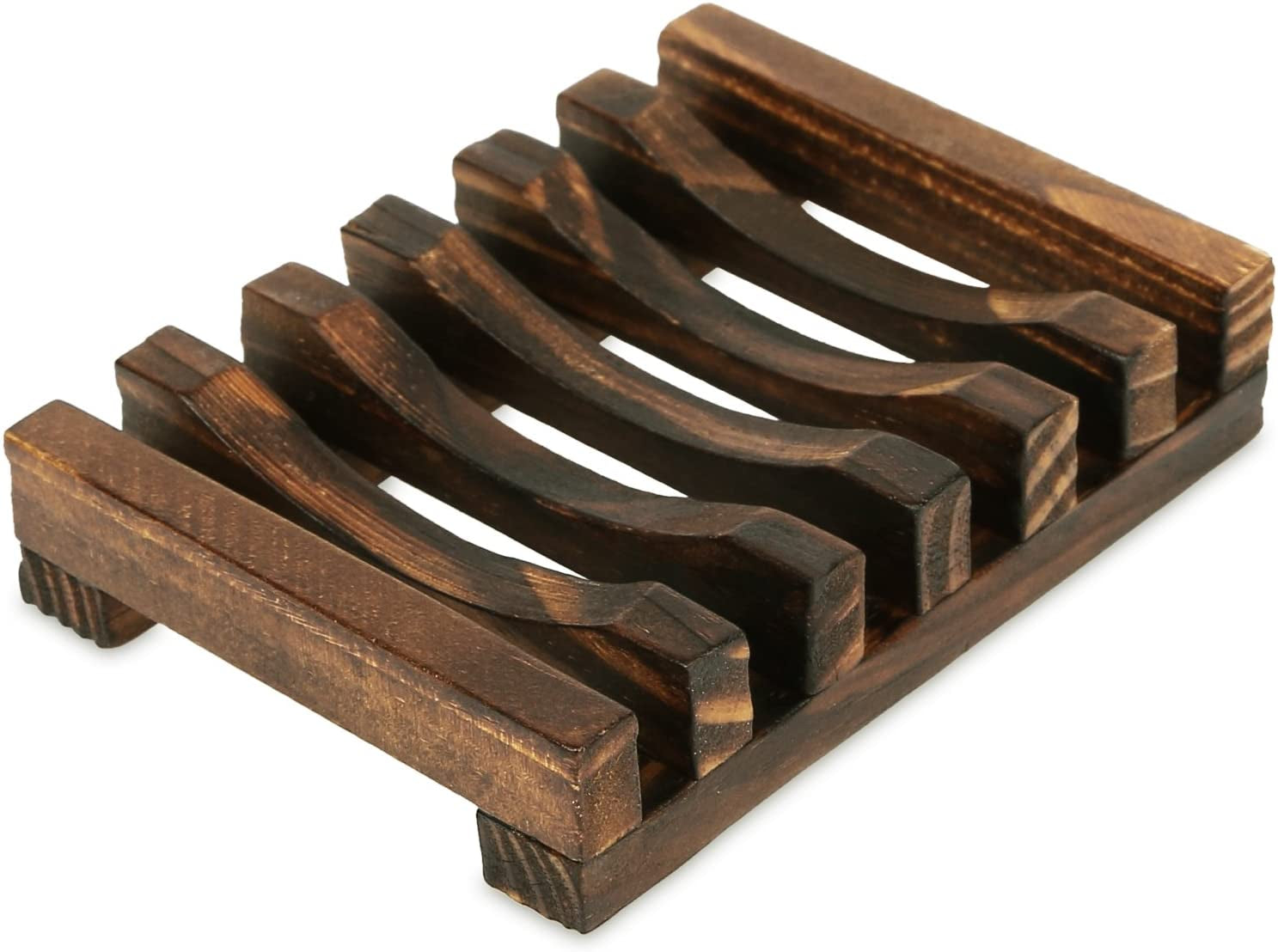 Handcrafted Wooden Soap Dish and Drainer for Bathroom and Shower Use (1 Pack)